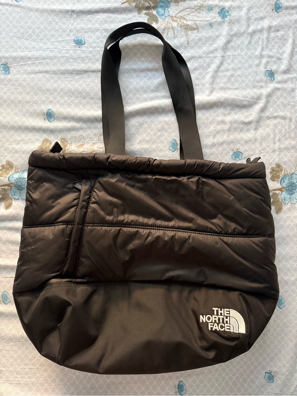 The North Face Black Quilted-Top Tote with Logo